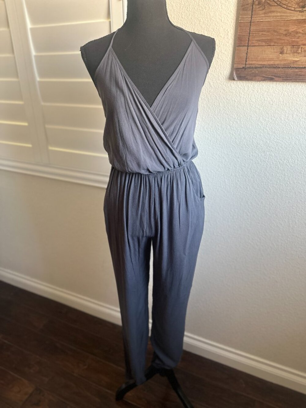 Lulus Charcoal Wrap Jumpsuit